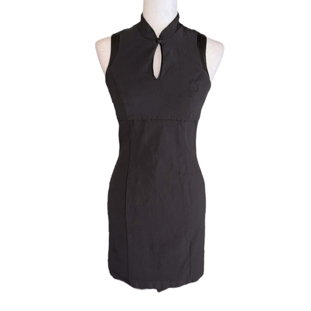 Joseph Ribkoff Black Stretch Sleeveless Cutout Bodycon Mini Dress - 8